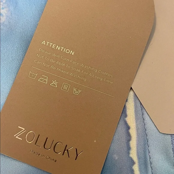 Zolucky Brand Blue and Gold Abstract Button-Up Shirt - Picture 6 of 9